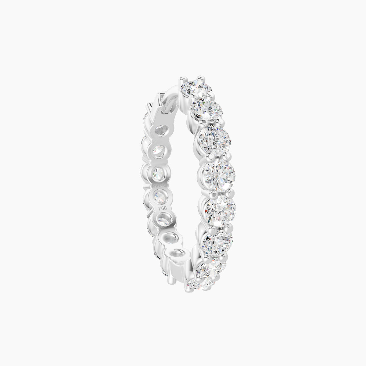 Vesta | 18k White Gold 9.5 mm Diamond Hoop Piercing