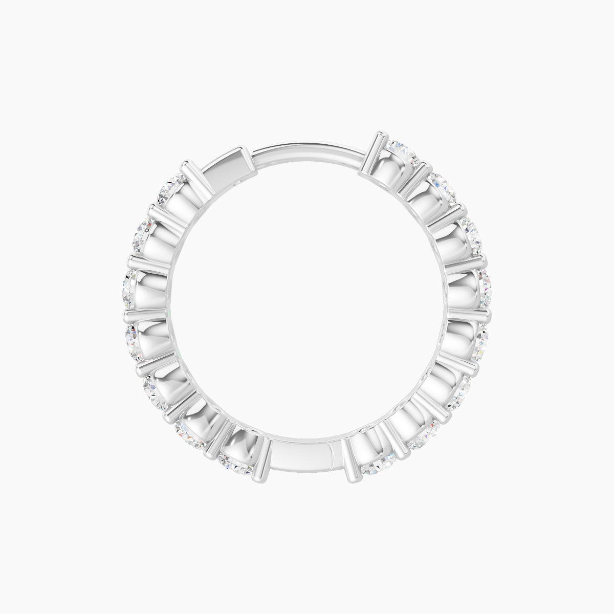 Vesta | 18k White Gold 9.5 mm Diamond Hoop Piercing