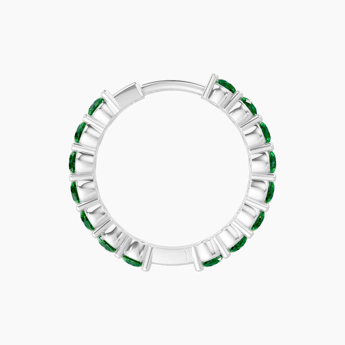 Vesta | 18k White Gold 9.5 mm Emerald Hoop Piercing