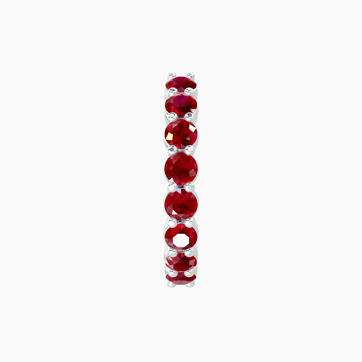 Vesta | 18k White Gold 9.5 mm Ruby Hoop Piercing