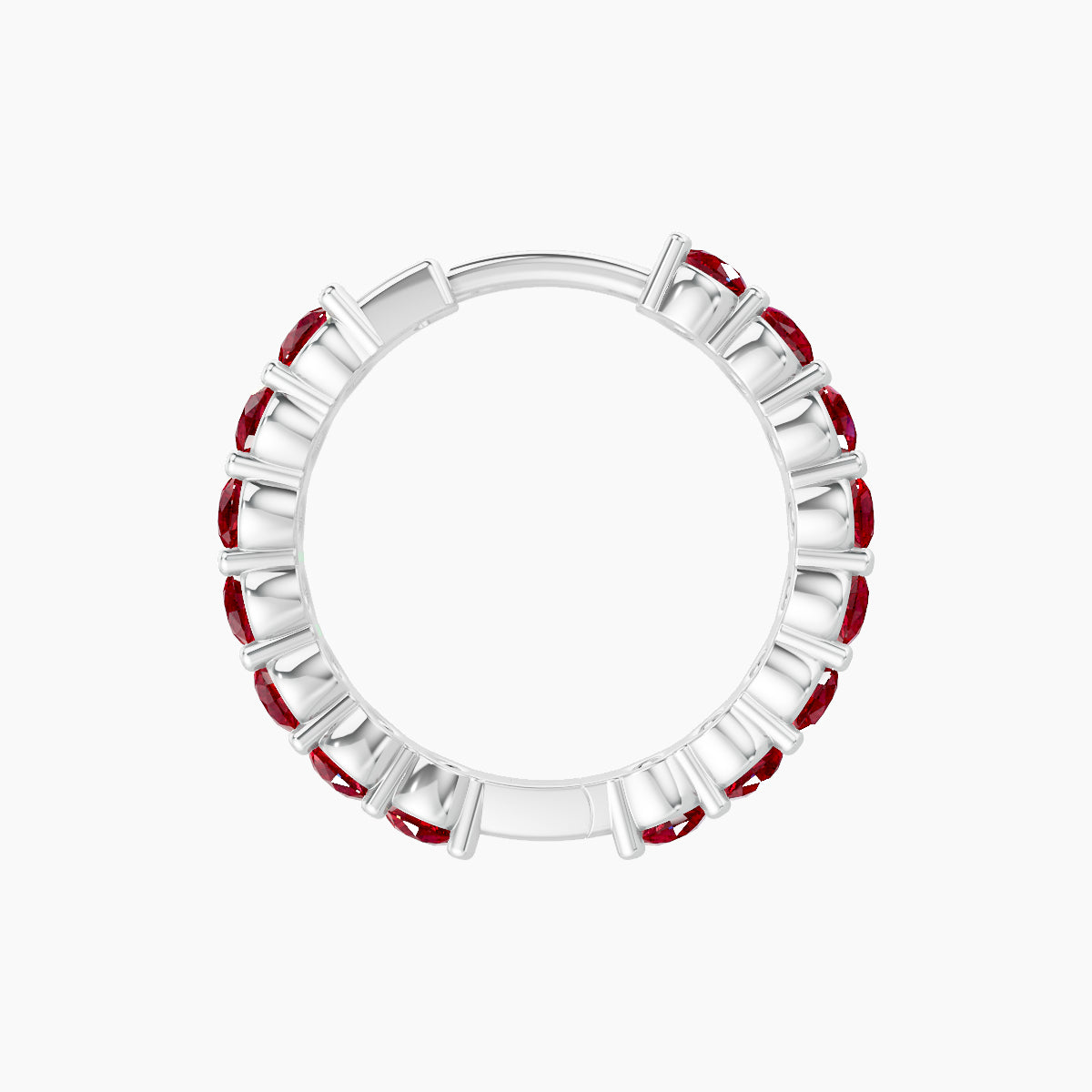 Vesta | 18k White Gold 9.5 mm Ruby Hoop Piercing