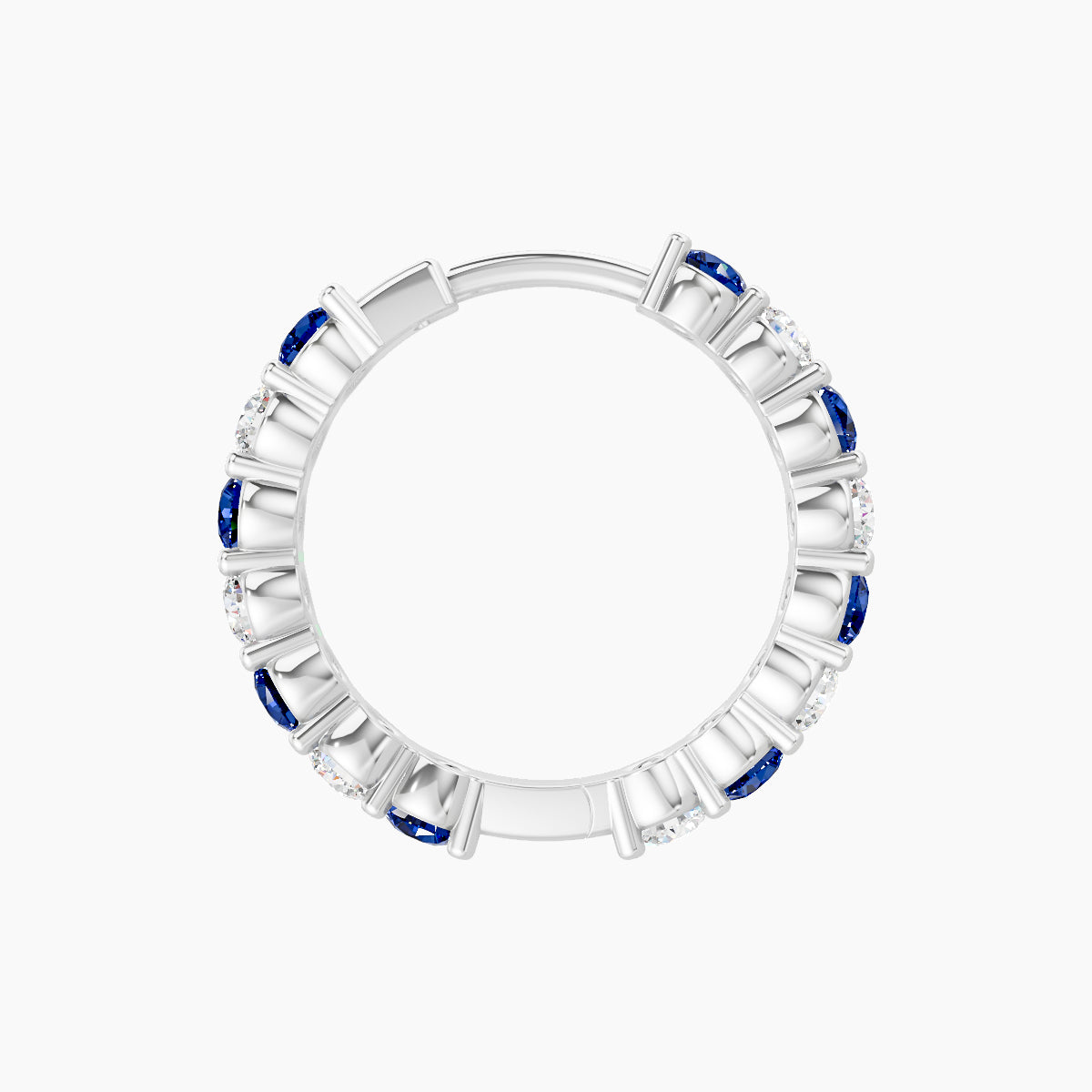 Vesta | 18k White Gold 9.5 mm Sapphire & Diamond Hoop Piercing