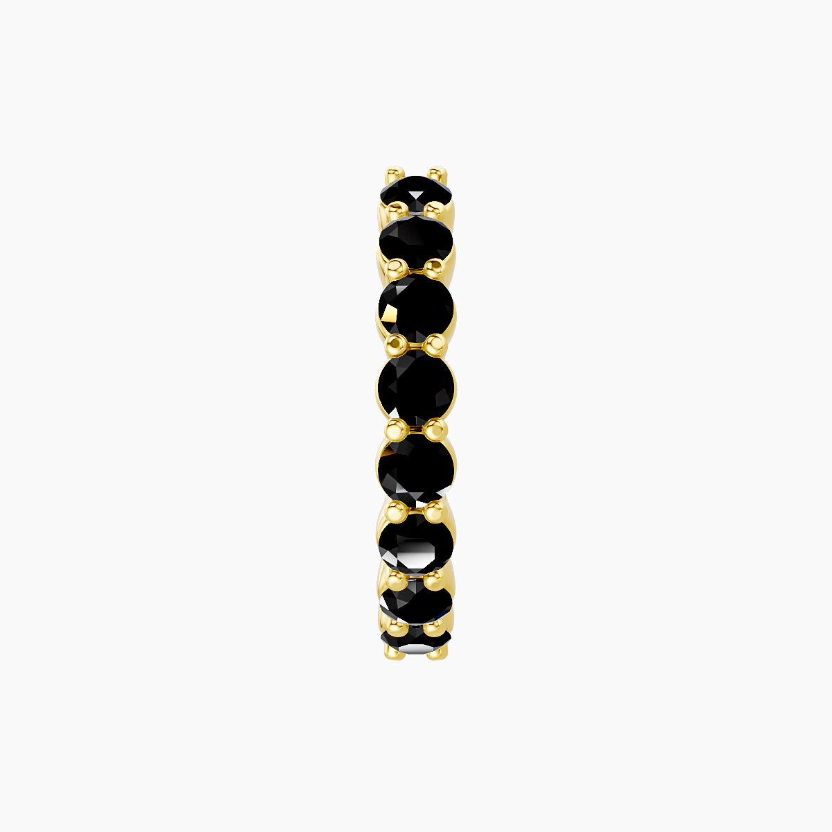 Vesta | 18k Yellow Gold 9.5 mm Black Diamond Hoop Piercing