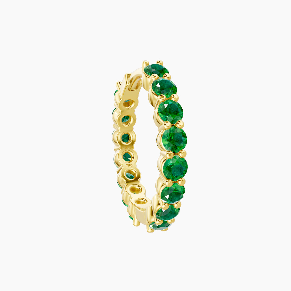 Vesta | 18k Yellow Gold 9.5 mm Emerald Hoop Piercing