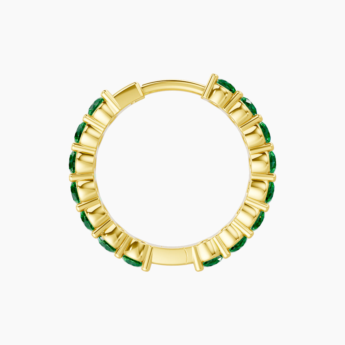 Vesta | 18k Yellow Gold 9.5 mm Emerald Hoop Piercing