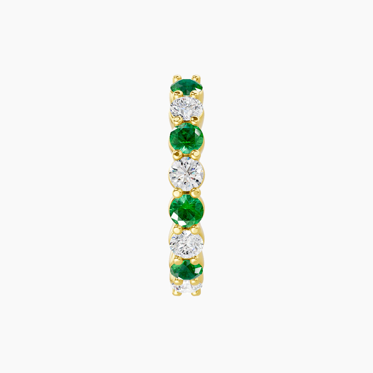 Vesta | 18k Yellow Gold 9.5 mm Emerald & Diamond Hoop Piercing