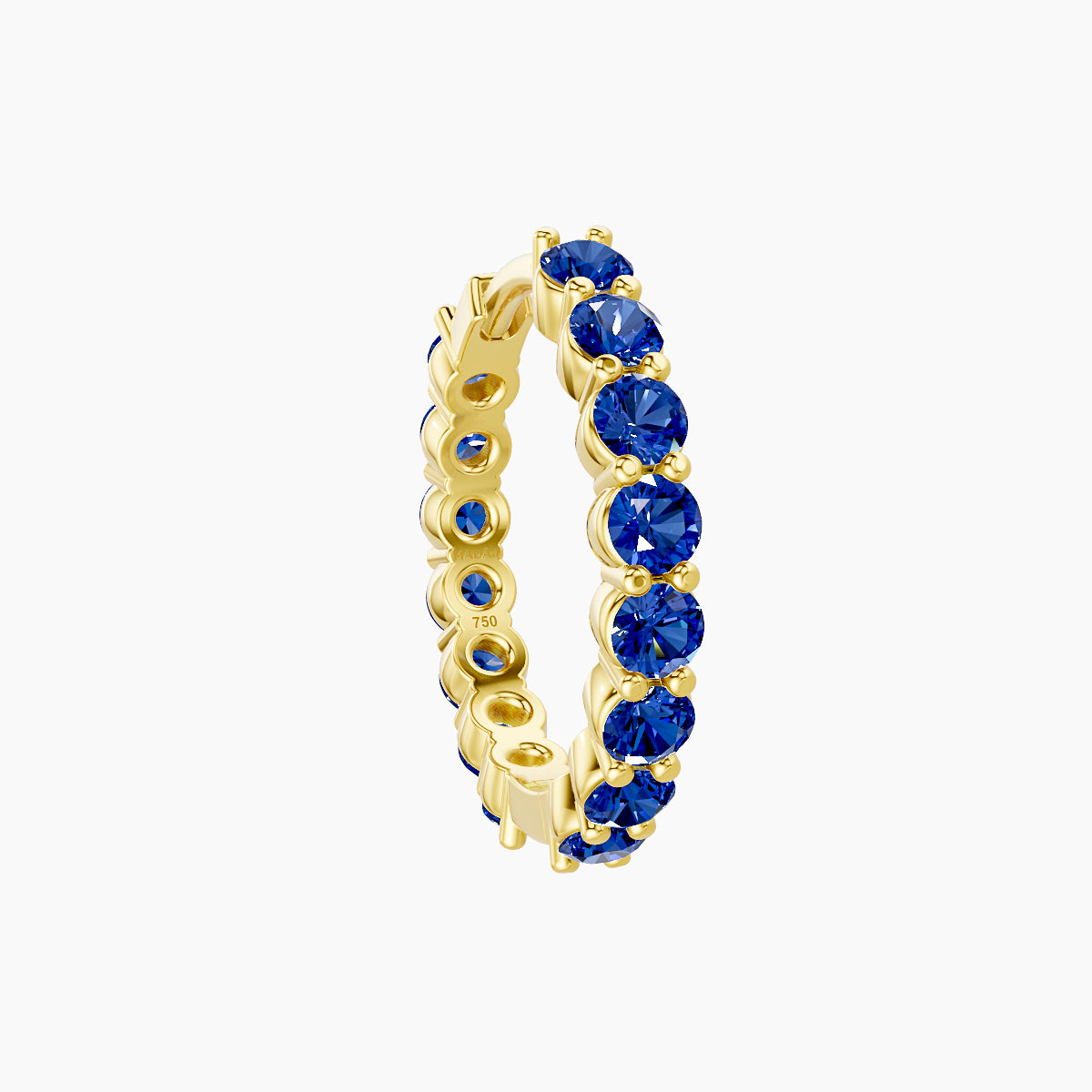 Vesta | 18k Yellow Gold 9.5 mm Sapphire Hoop Piercing