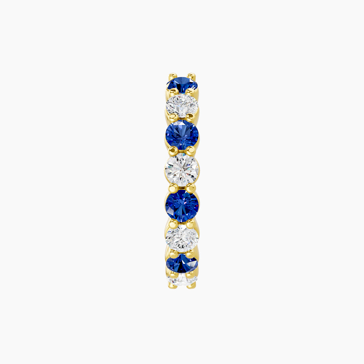 Vesta | 18k Yellow Gold 9.5 mm Sapphire & Diamond Hoop Piercing