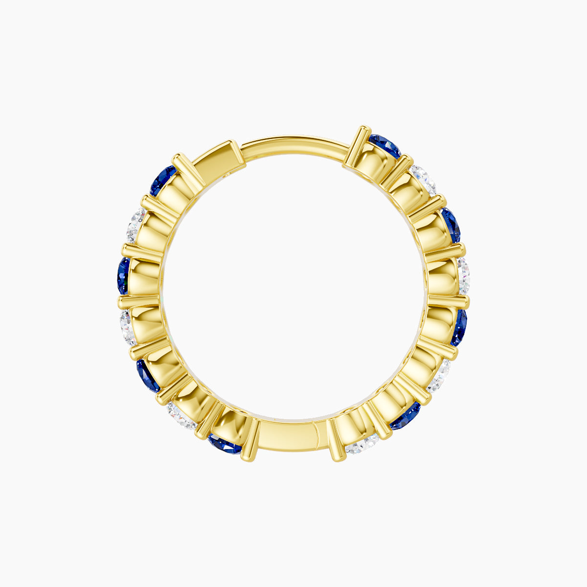 Vesta | 18k Yellow Gold 9.5 mm Sapphire & Diamond Hoop Piercing