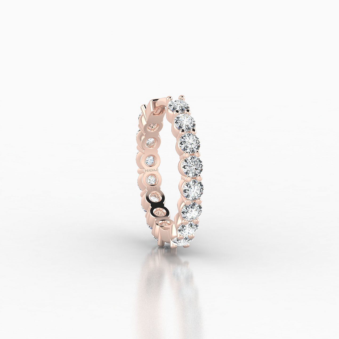 Vesta | 18k Rose Gold 9.5 mm Diamond Hoop Piercing