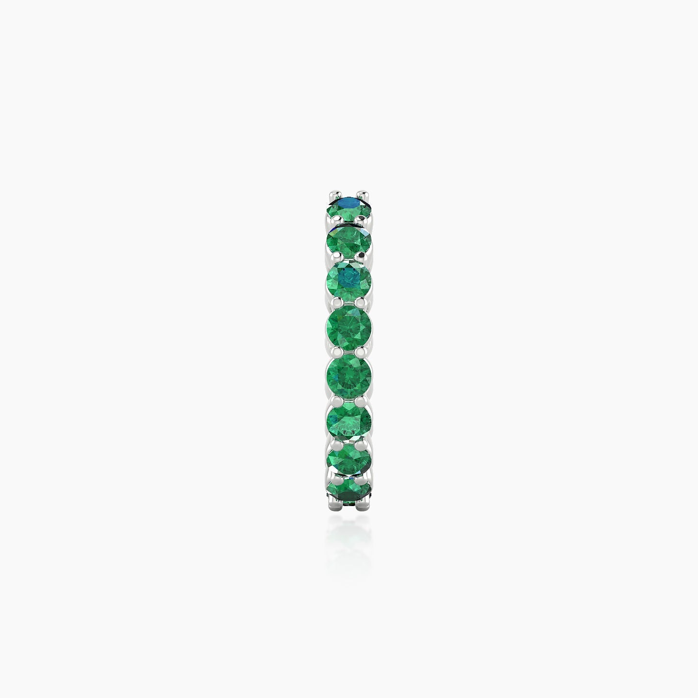 Vesta | 18k White Gold 9.5 mm Emerald Hoop Piercing