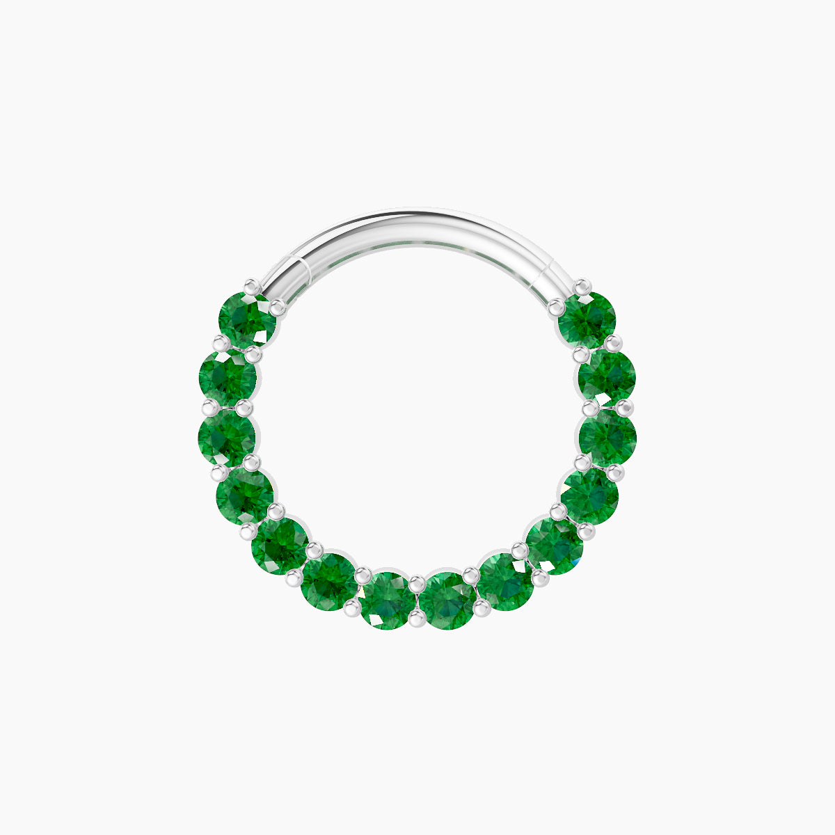 Vesta | 18k White Gold 9.5 mm Emerald Septum Piercing