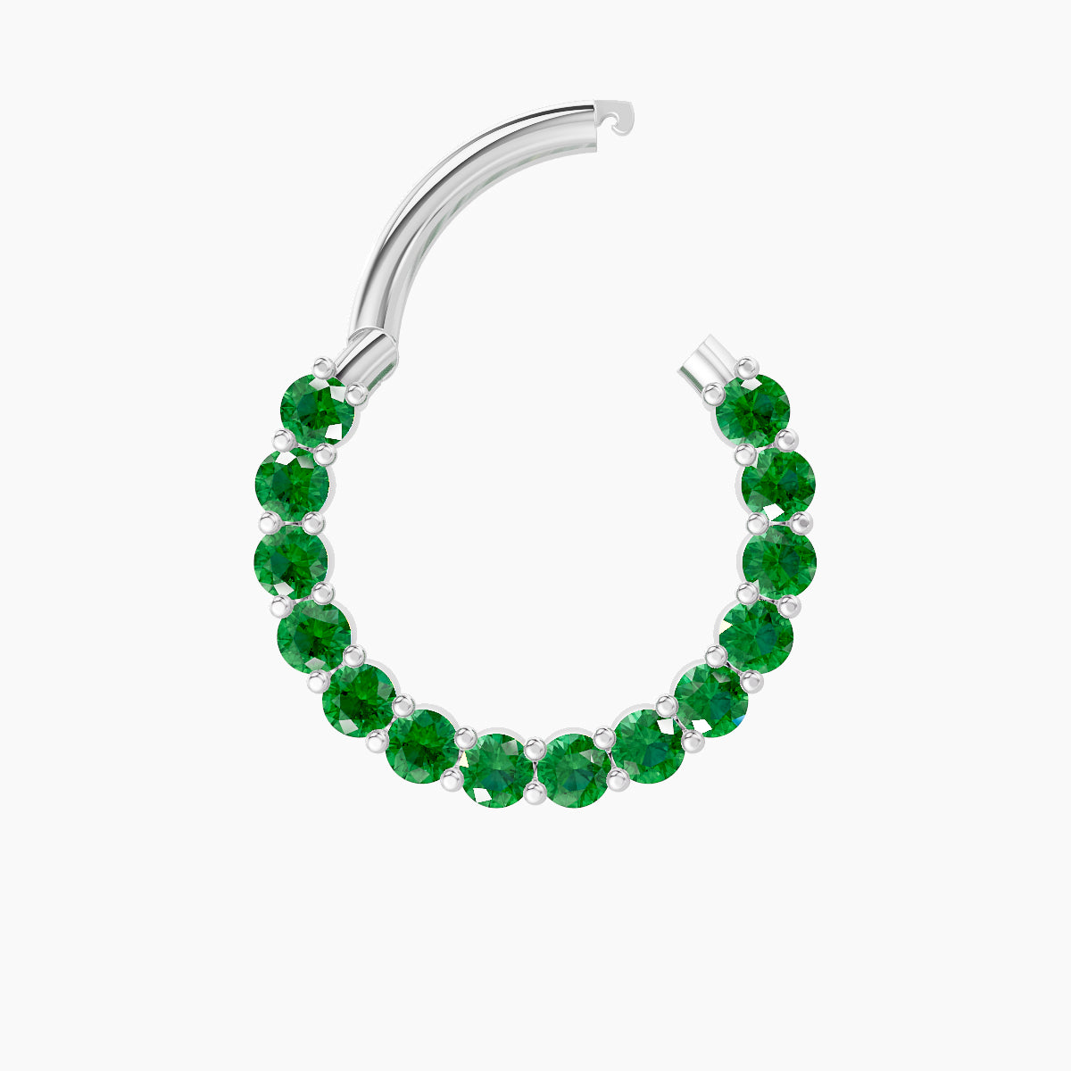 Vesta | 18k White Gold 9.5 mm Emerald Septum Piercing