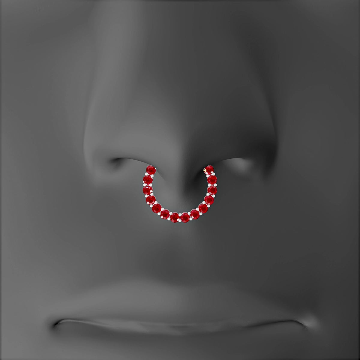 Vesta | 18k White Gold 9.5 mm Ruby Septum Piercing