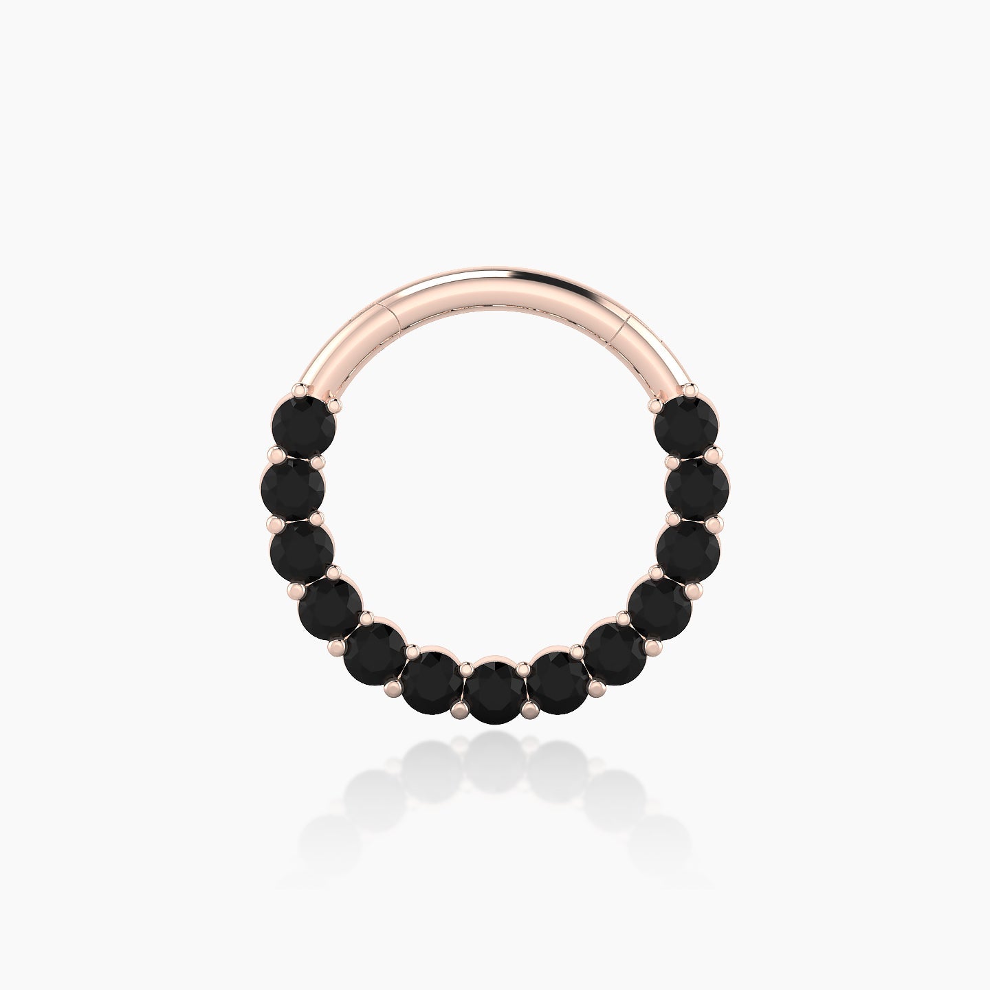Vesta | 18k Rose Gold 9.5 mm Black Diamond Septum Piercing
