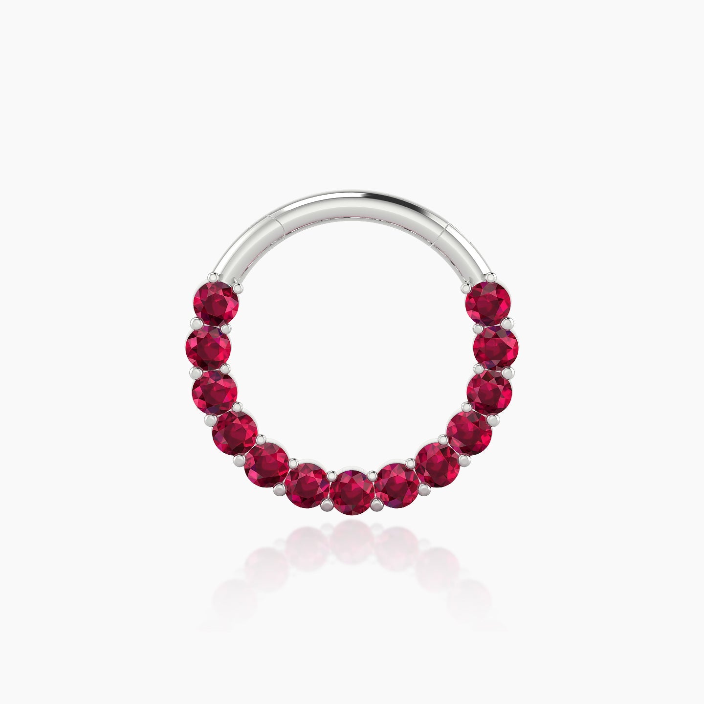 Vesta | 18k White Gold 9.5 mm Ruby Septum Piercing