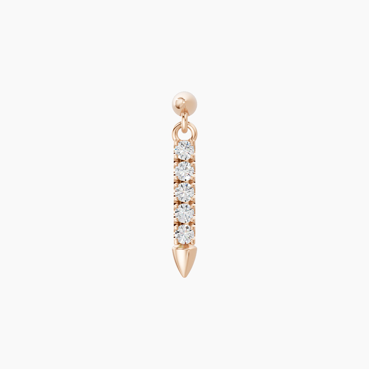 Xuan | 18k Rose Gold 11 mm 5 mm Spike Diamond Piercing