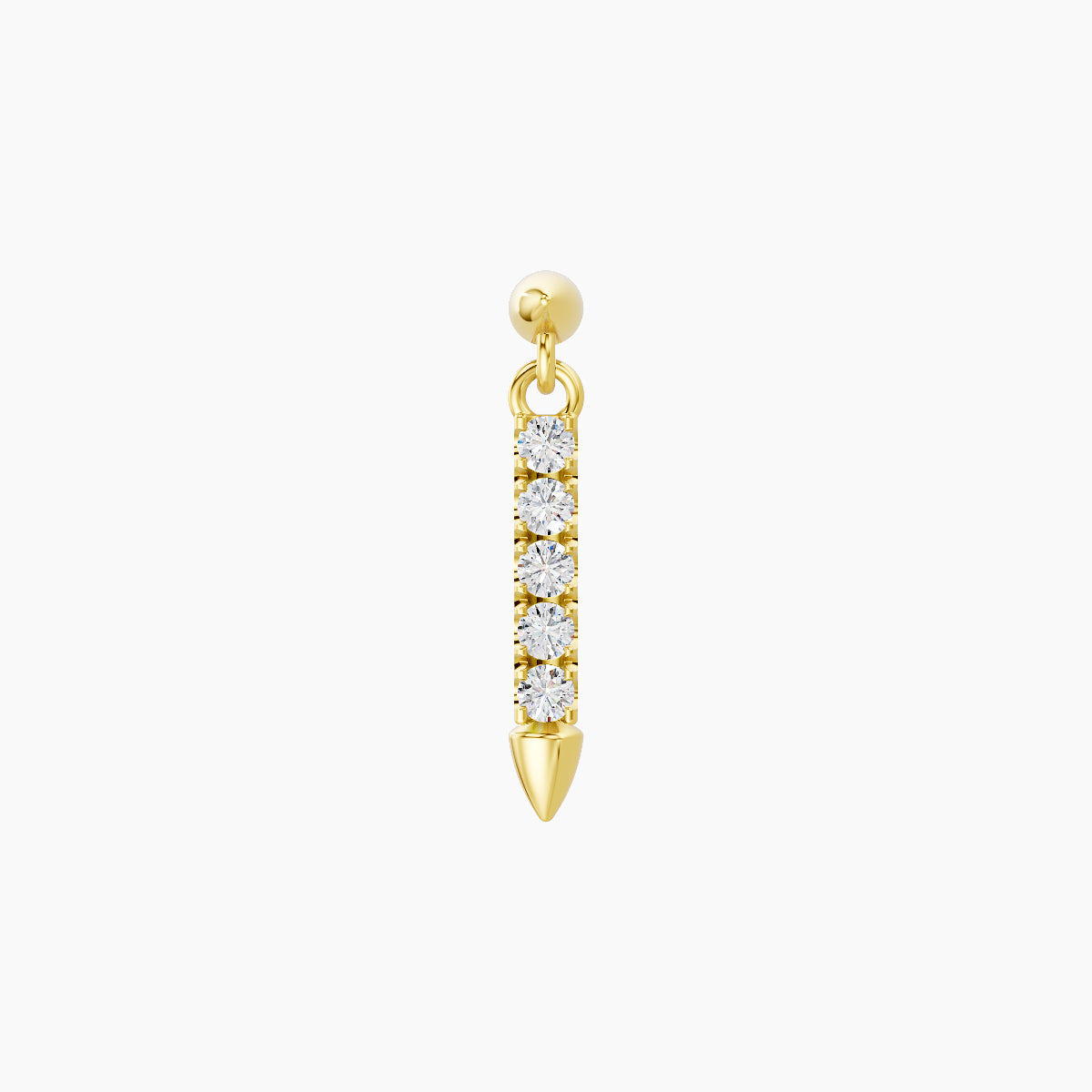 Xuan | 18k Yellow Gold 11 mm 5 mm Spike Diamond Piercing