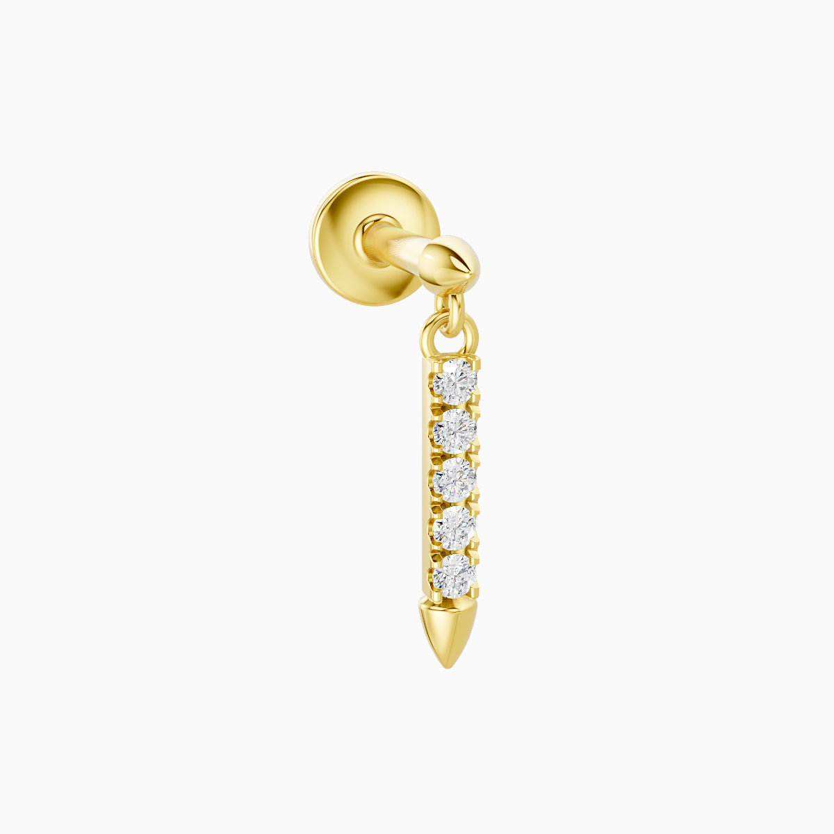 Xuan | 18k Yellow Gold 11 mm 5 mm Spike Diamond Piercing