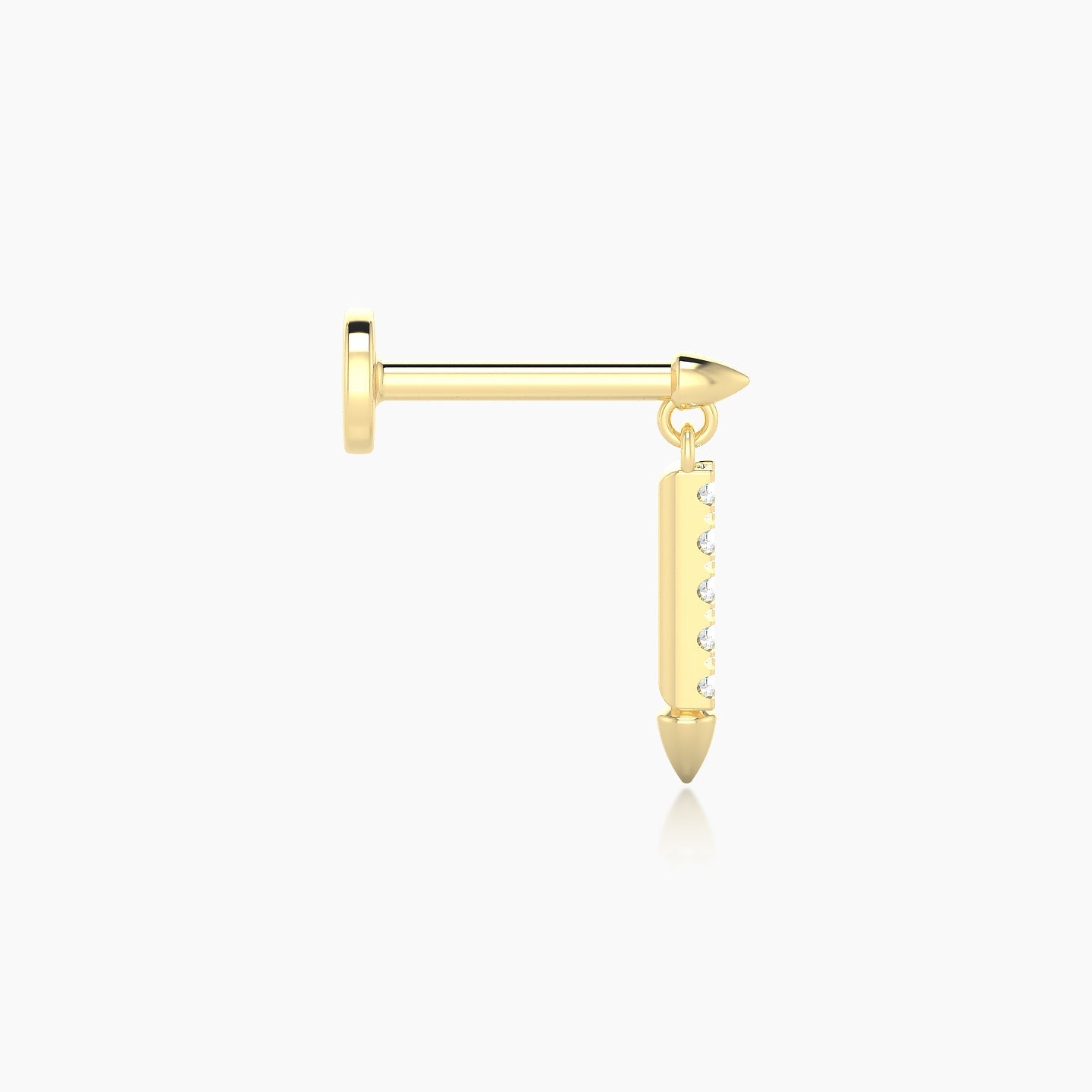 Xuan | 18k Yellow Gold 11 mm 5 mm Spike Diamond Piercing