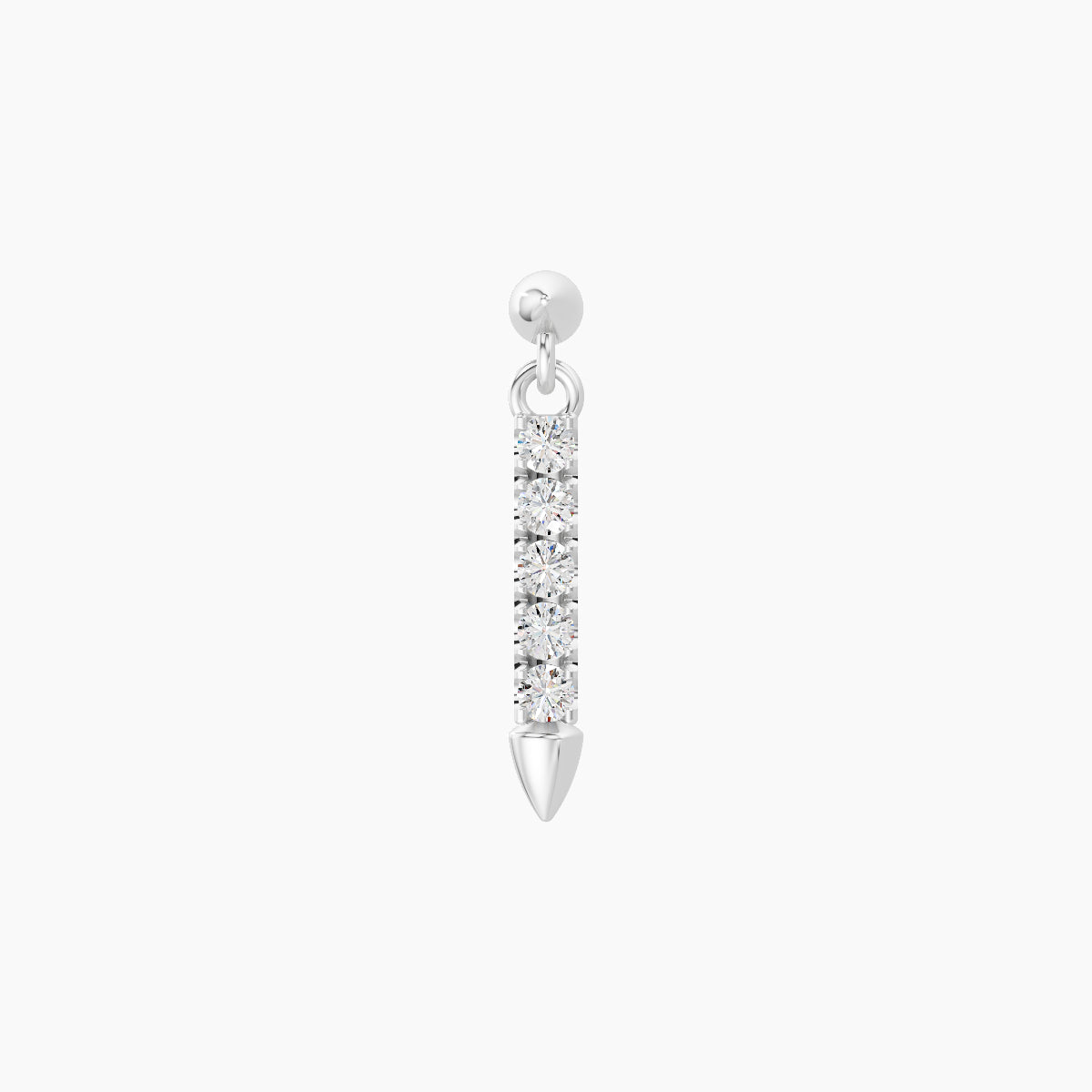 Xuan | 18k White Gold 11 mm 6.5 mm Spike Diamond Piercing