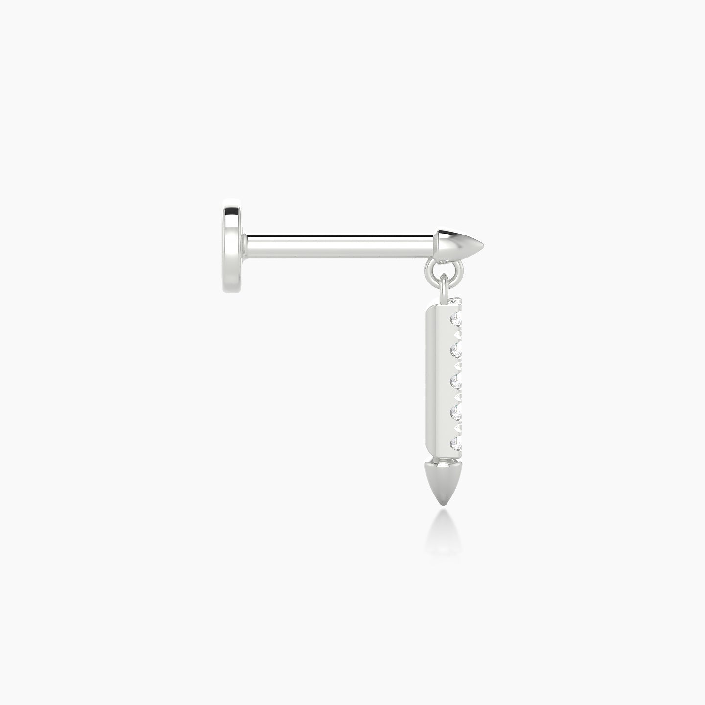 Xuan | 18k White Gold 11 mm 6.5 mm Spike Diamond Piercing