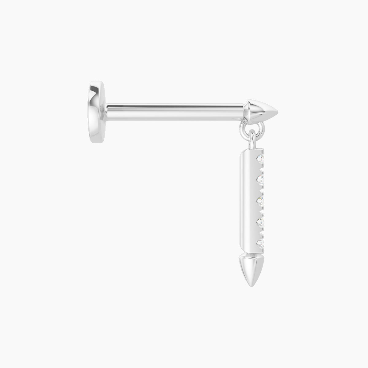 Xuan | 18k White Gold 11 mm 8 mm Spike Diamond Piercing