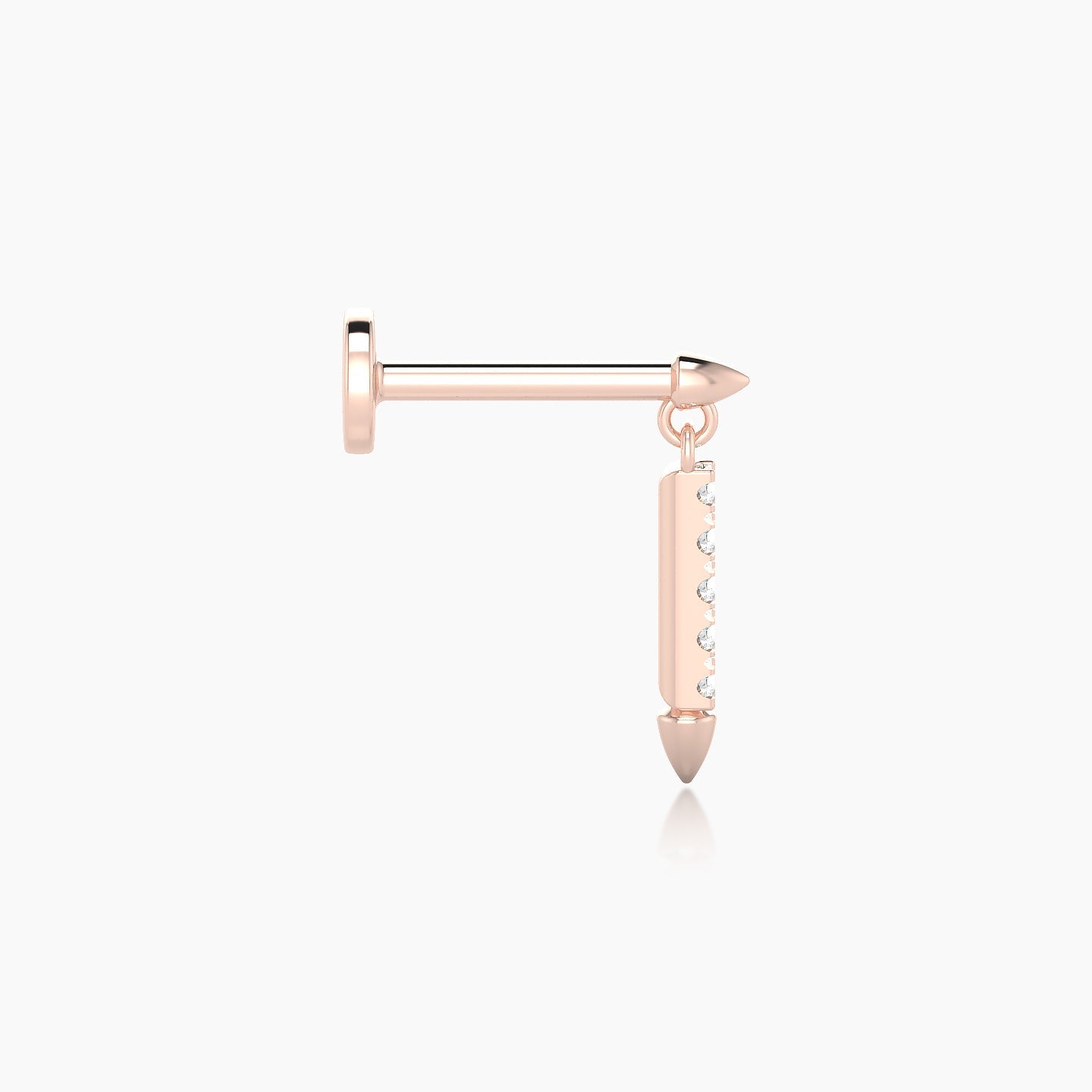 Xuan | 18k Rose Gold 11 mm 8 mm Spike Diamond Piercing