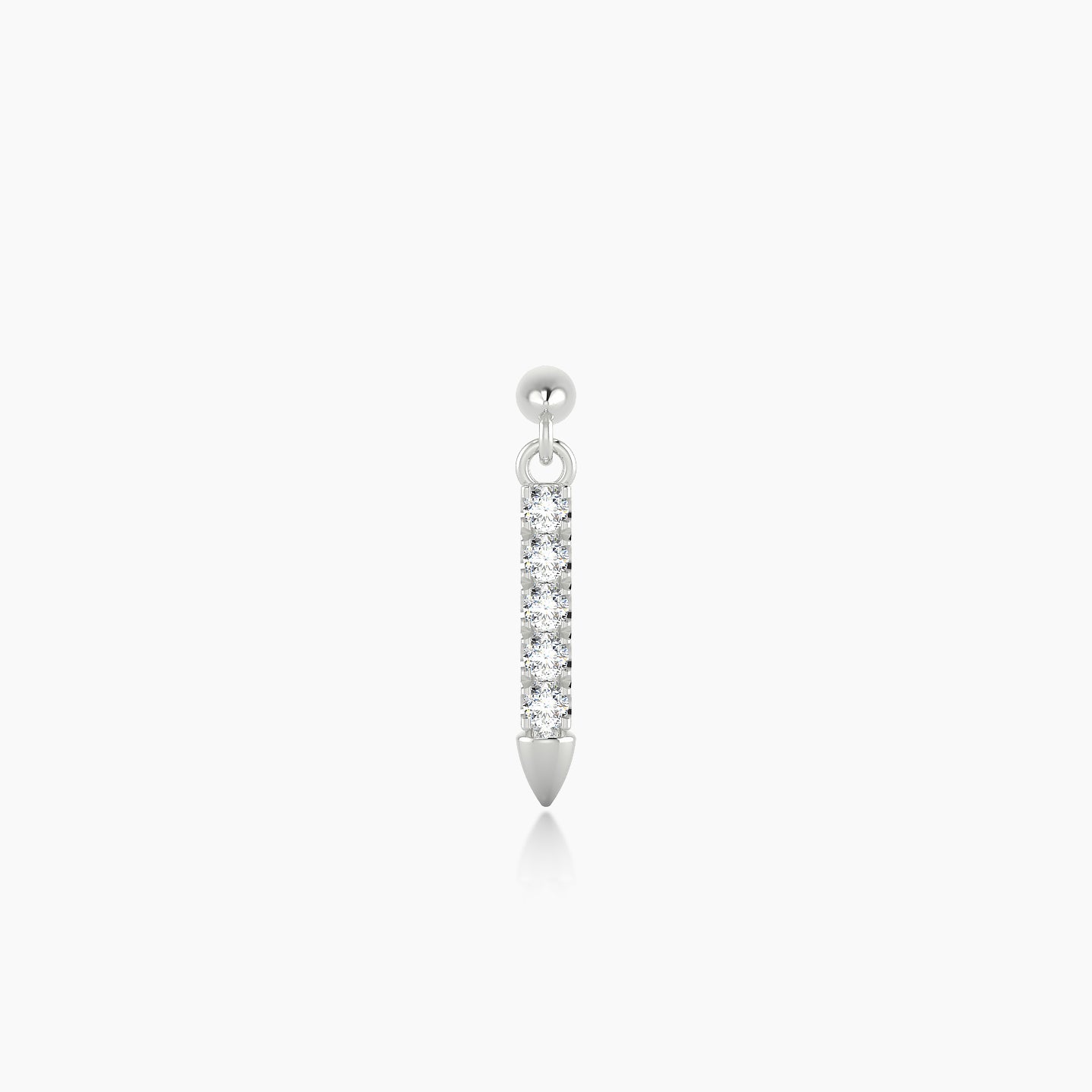 Xuan | 18k White Gold 11 mm Spike Diamond Earring