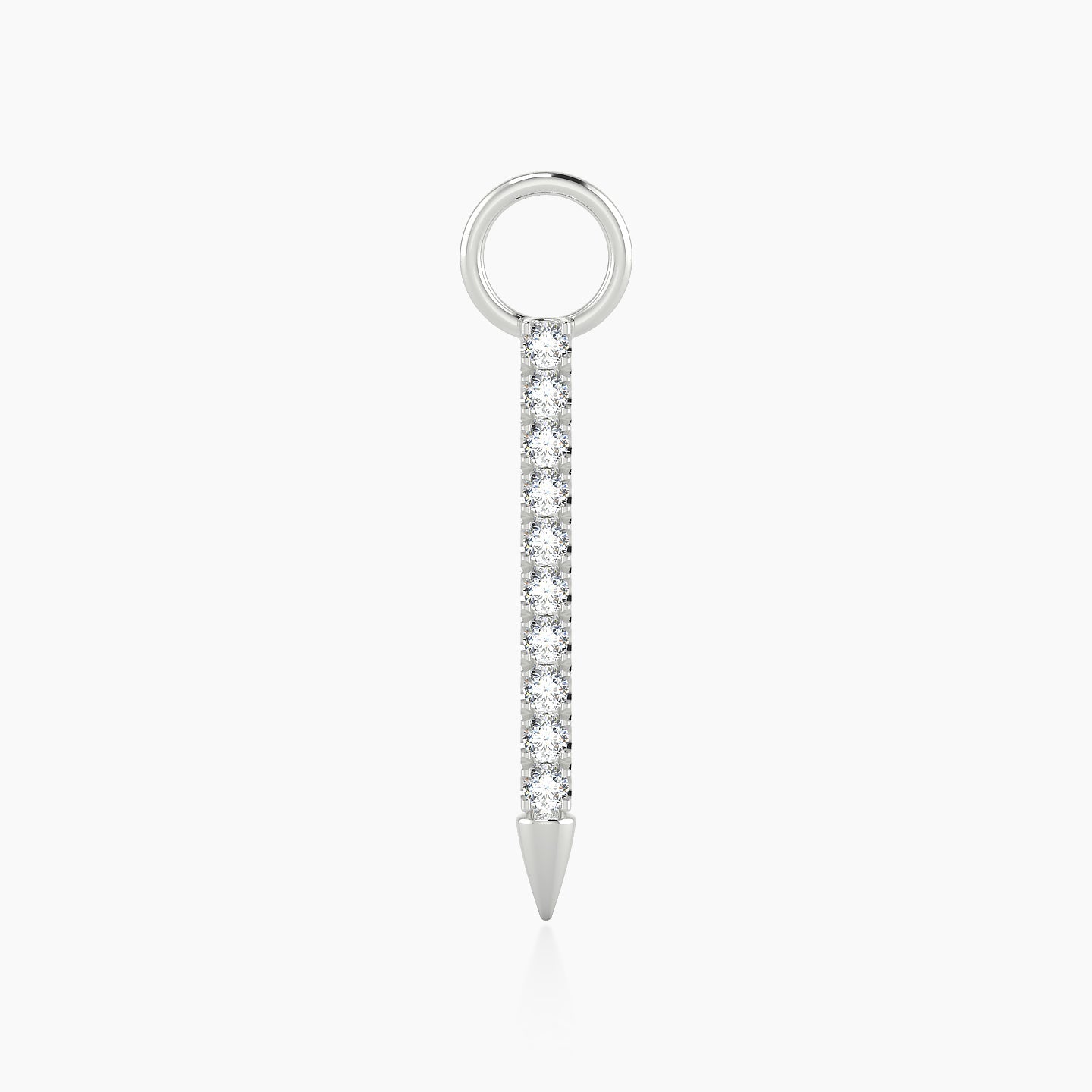 Xuan | 18k White Gold 15 mm Spike Diamond Charm