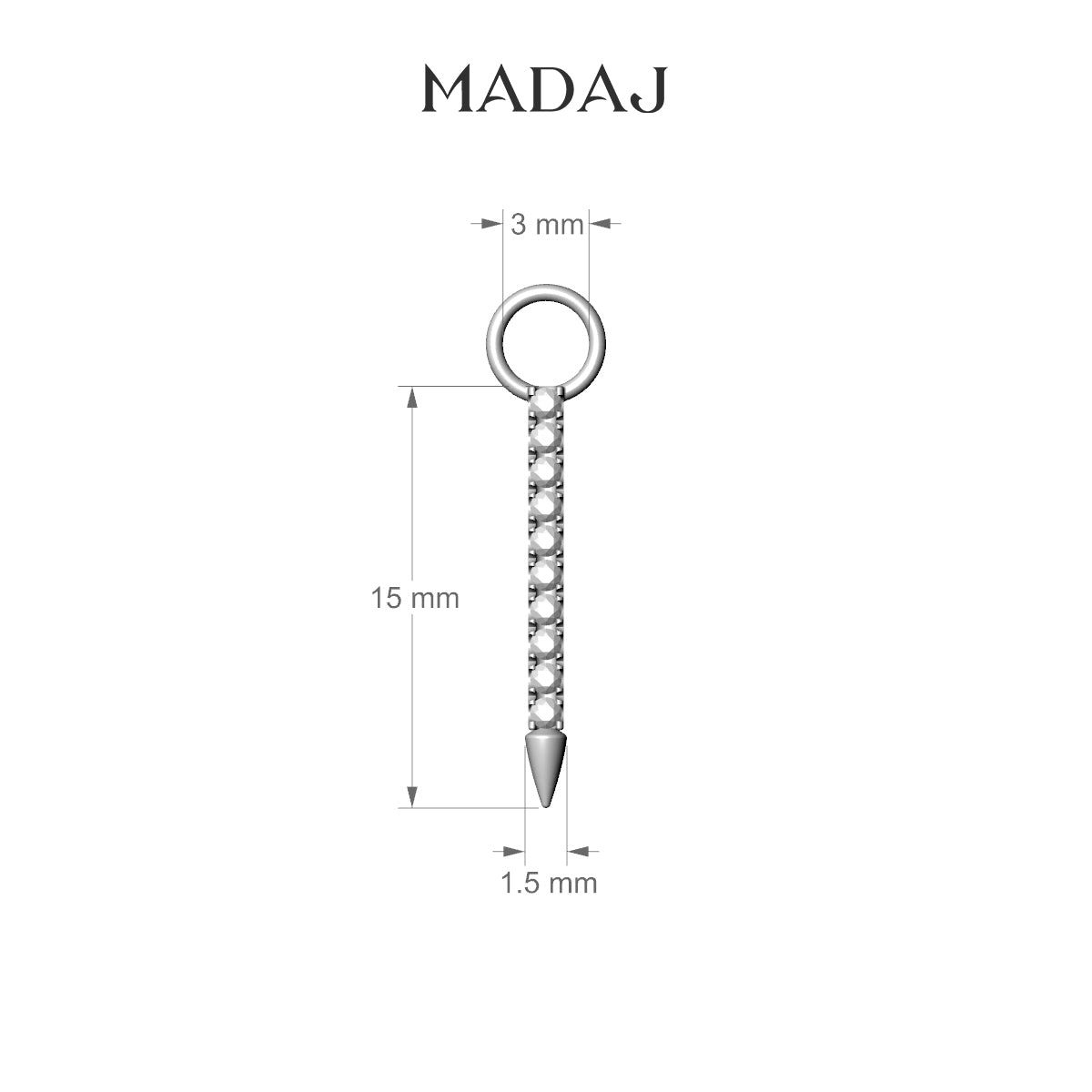 Xuan | 18k Rose Gold 15 mm Spike Diamond Charm