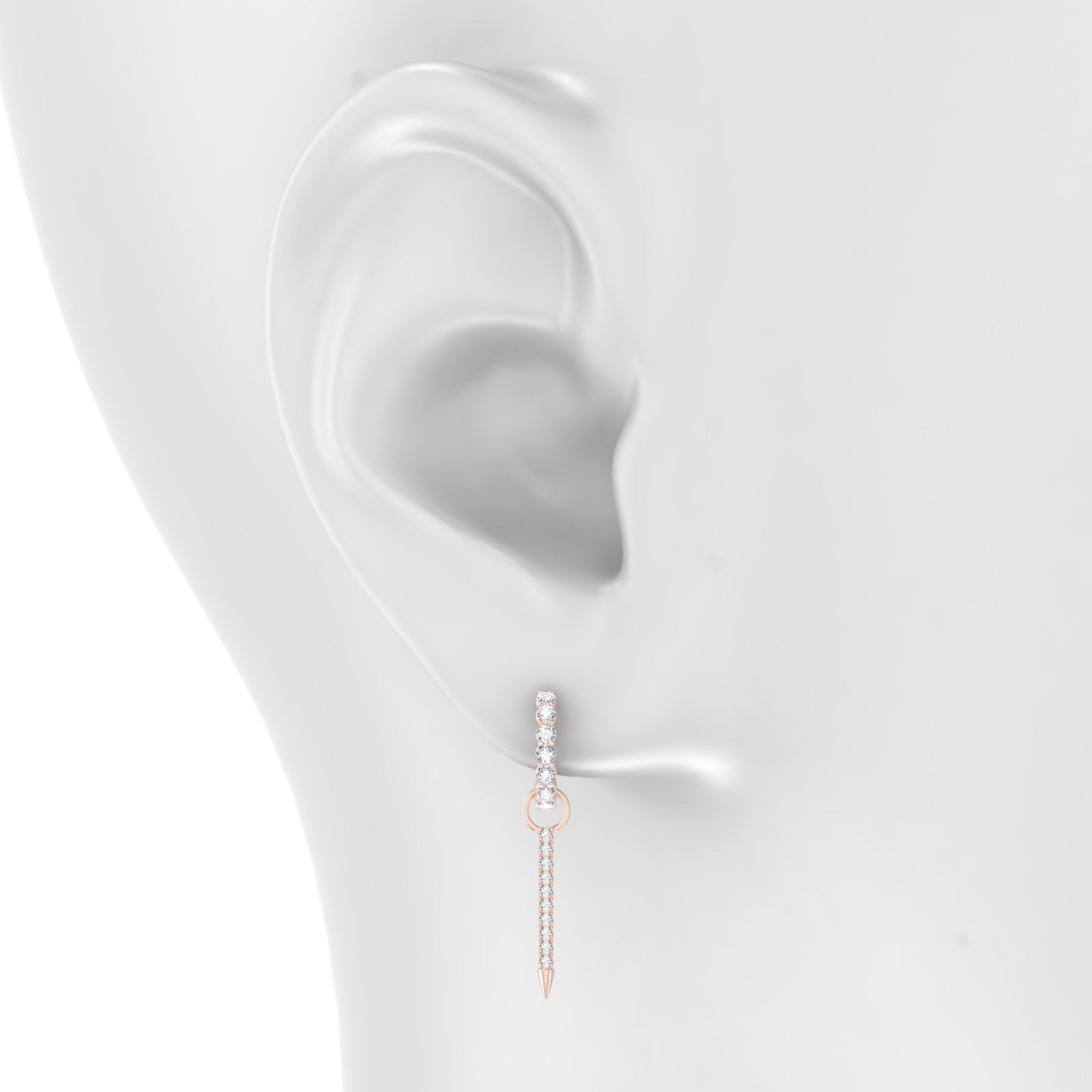 Xuan | 18k Rose Gold 15 mm Spike Diamond Charm