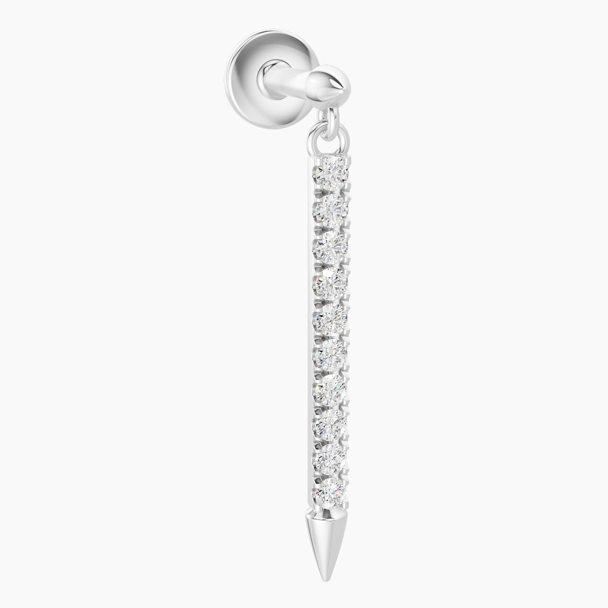 Xuan | 18k White Gold 18 mm 5 mm Spike Diamond Piercing