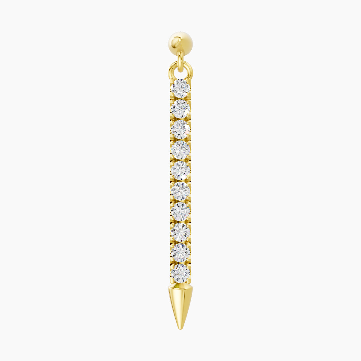 Xuan | 18k Yellow Gold 18 mm 5 mm Spike Diamond Piercing