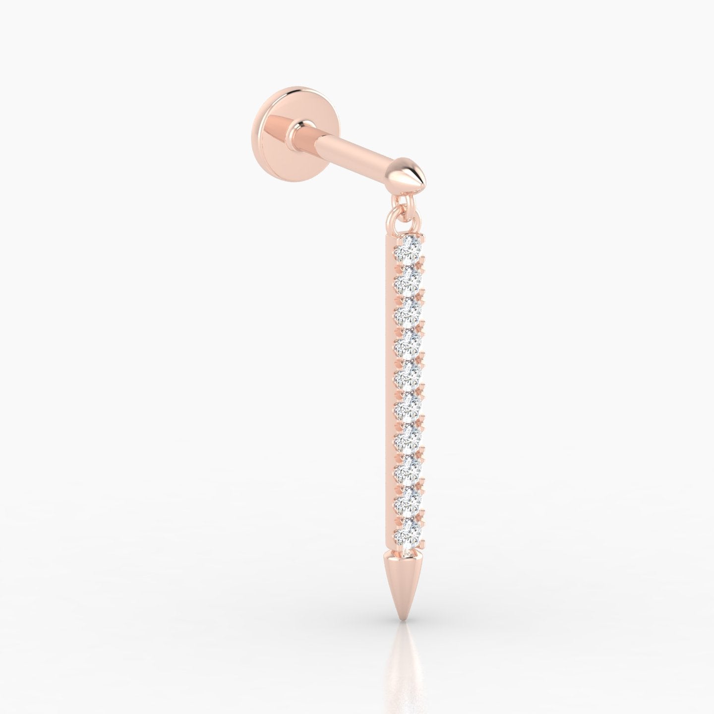 Xuan | 18k Rose Gold 18 mm 5 mm Spike Diamond Piercing