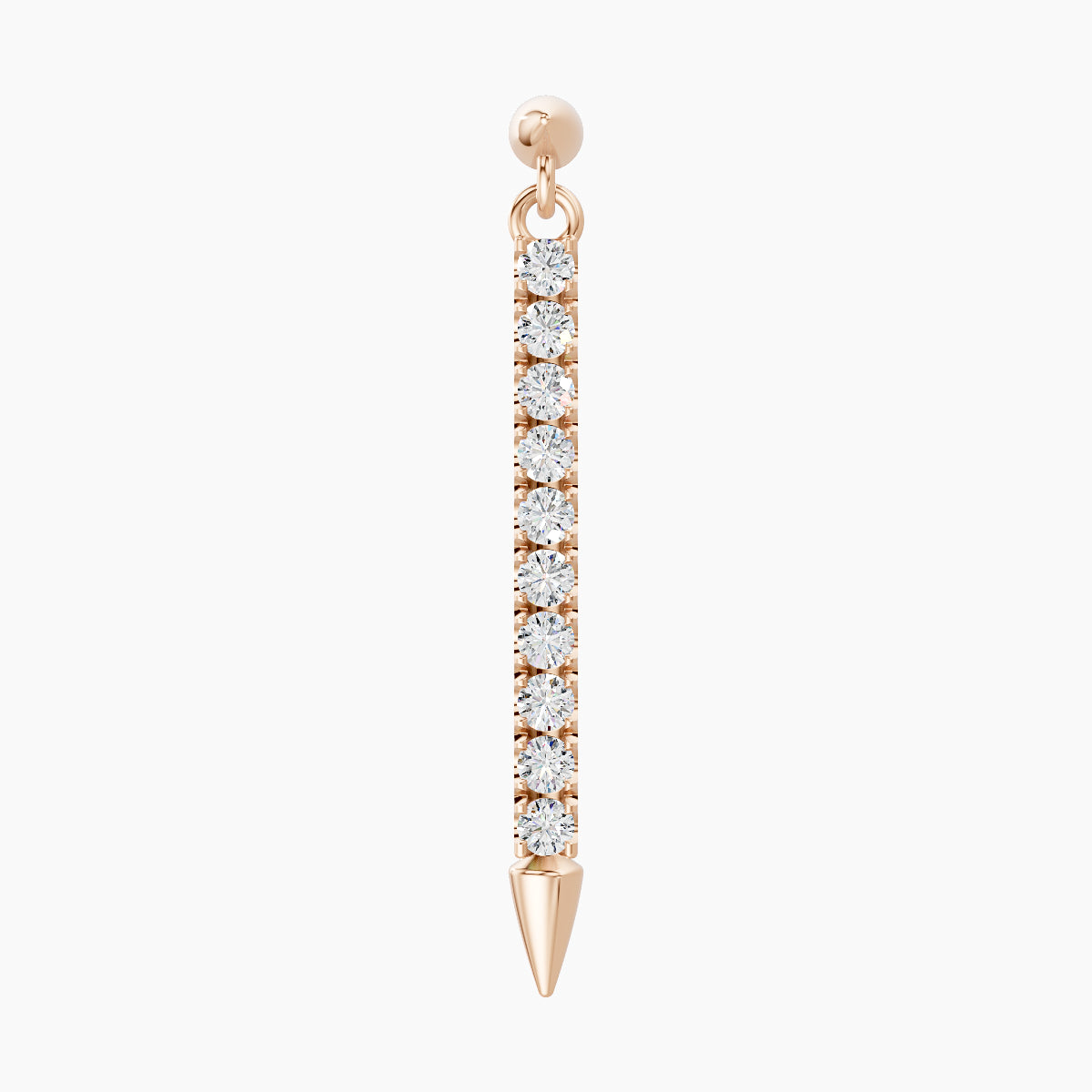 Xuan | 18k Rose Gold 18 mm 6.5 mm Spike Diamond Piercing