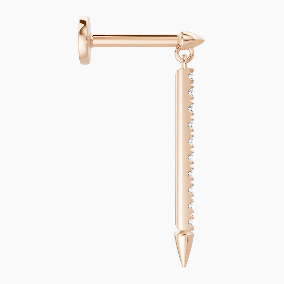 Xuan | 18k Rose Gold 18 mm 6.5 mm Spike Diamond Piercing