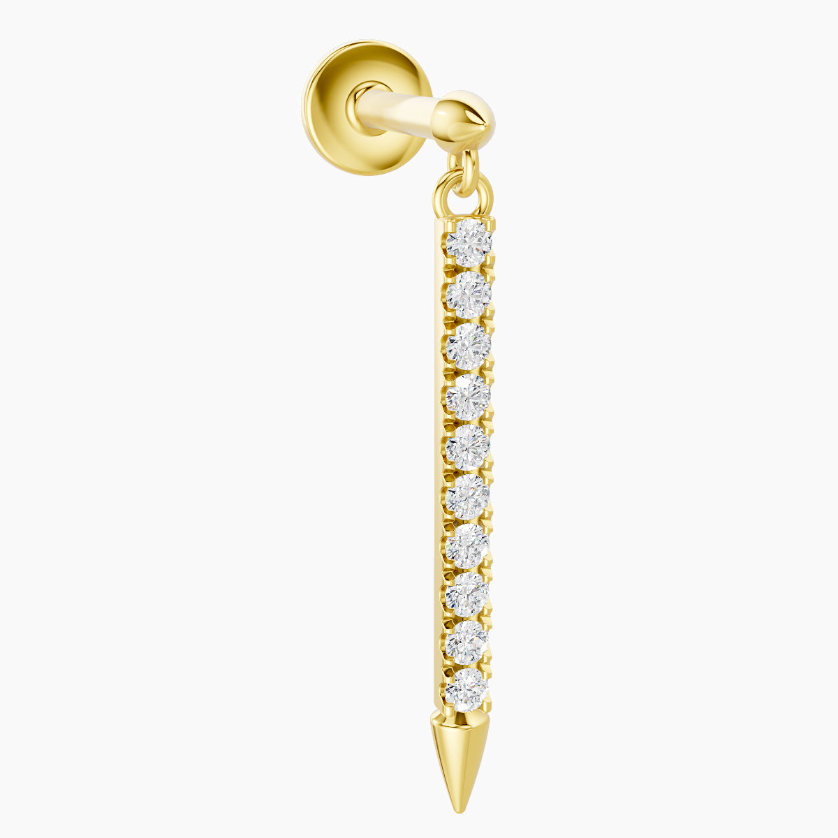 Xuan | 18k Yellow Gold 18 mm 6.5 mm Spike Diamond Piercing