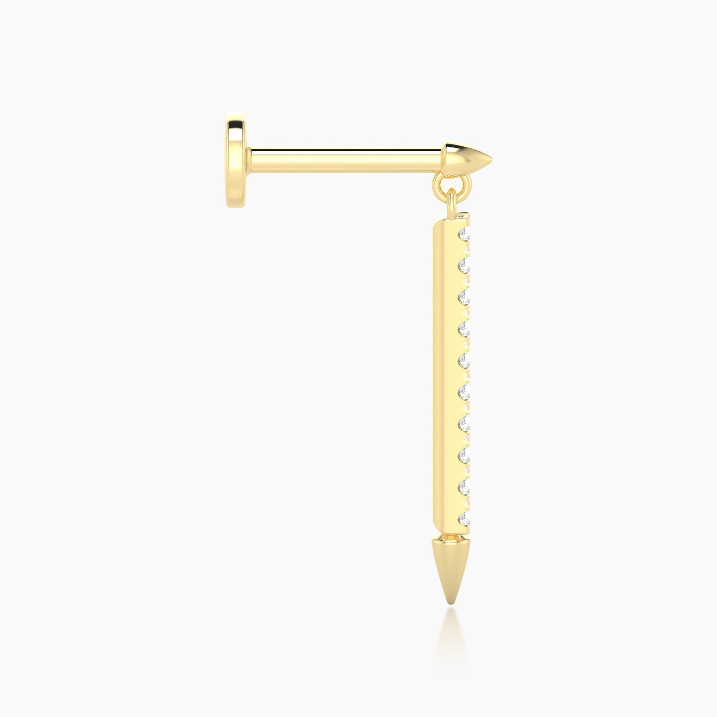 Xuan | 18k Yellow Gold 18 mm 6.5 mm Spike Diamond Piercing