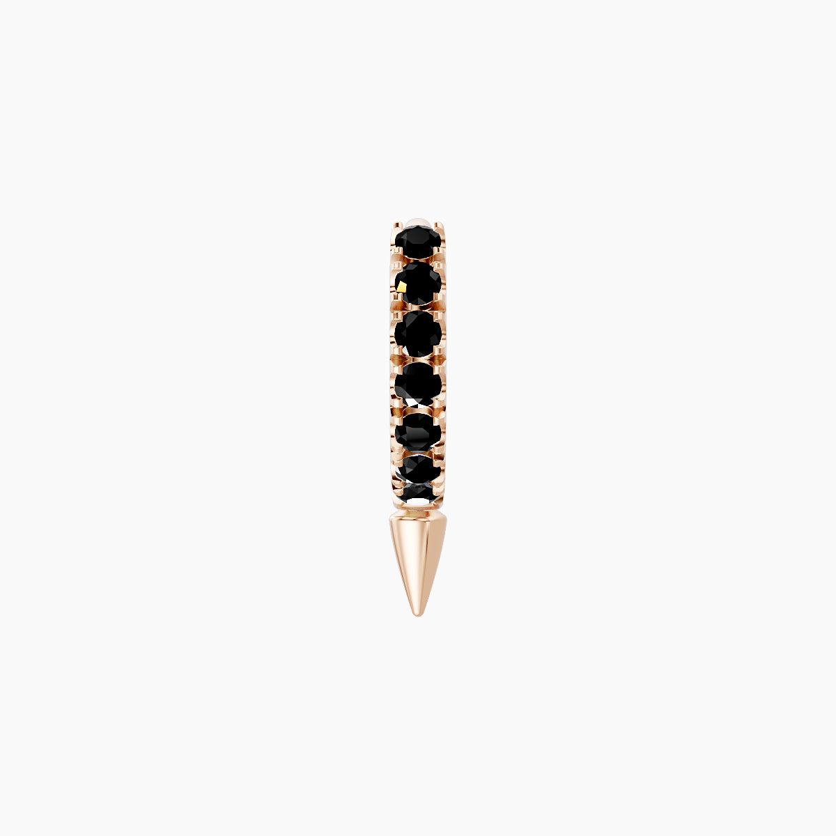 Xuan | 18k Rose Gold 5 mm Spike Black Diamond Hoop Piercing