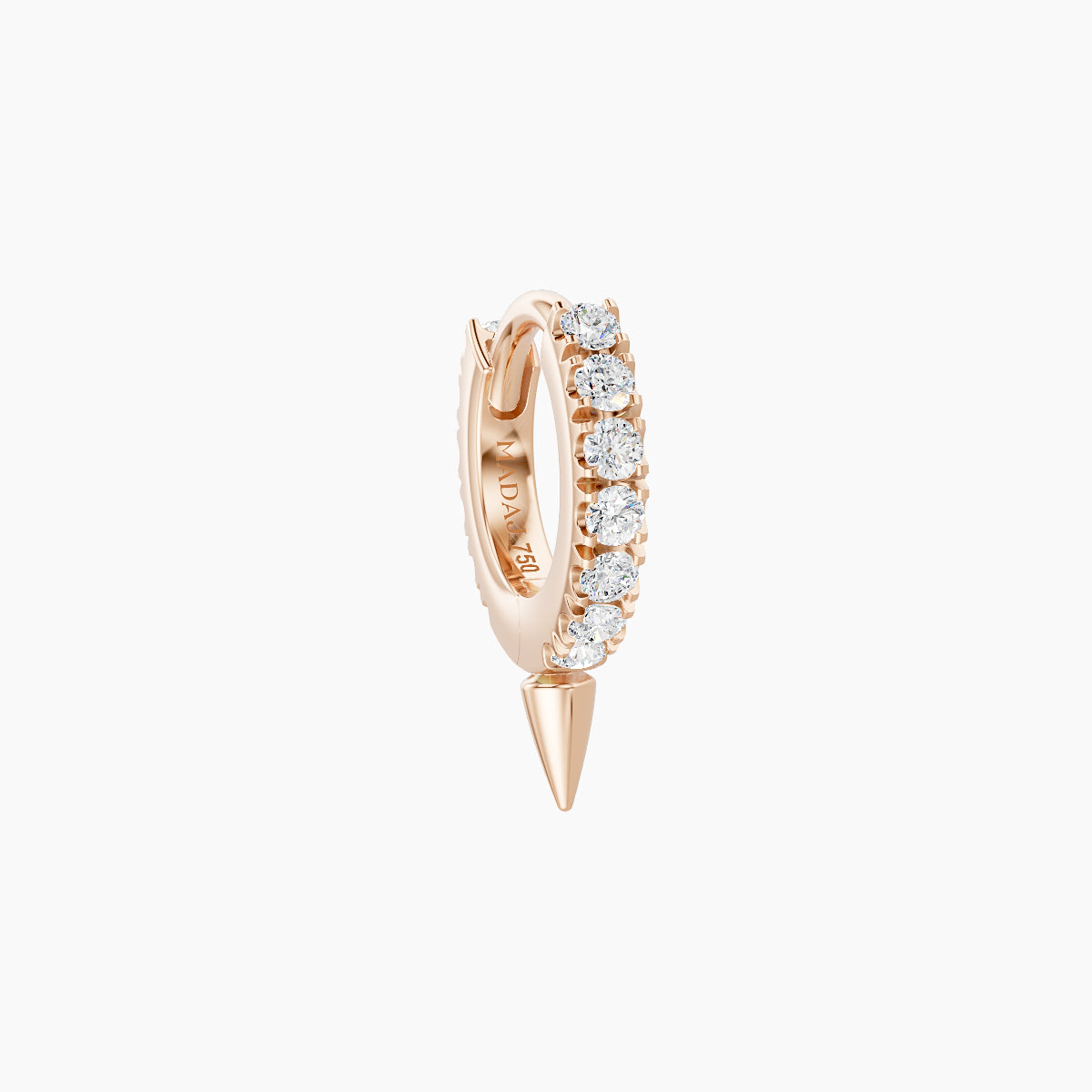 Xuan | 18k Rose Gold 5 mm Spike Diamond Hoop Piercing
