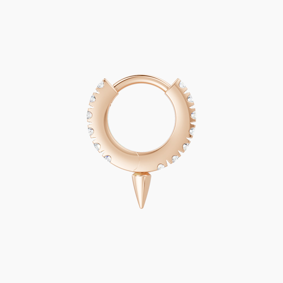 Xuan | 18k Rose Gold 5 mm Spike Diamond Hoop Piercing