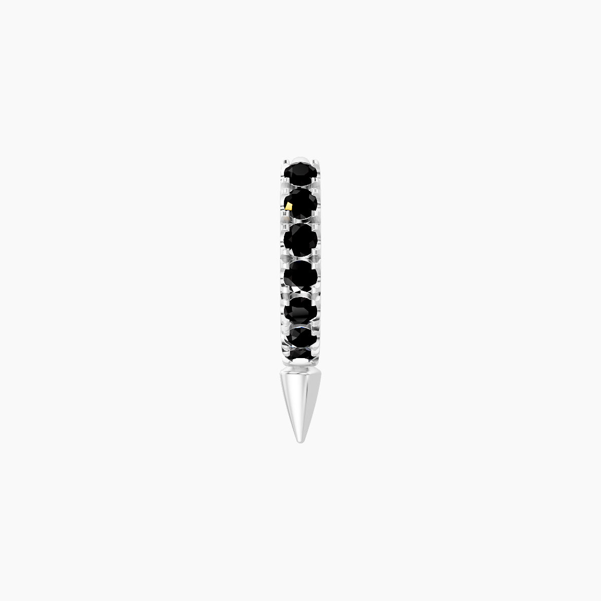 Xuan | 18k White Gold 5 mm Spike Black Diamond Hoop Piercing