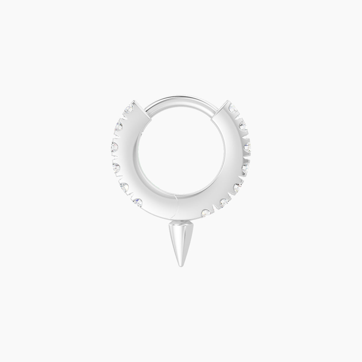 Xuan | 18k White Gold 5 mm Spike Diamond Hoop Piercing