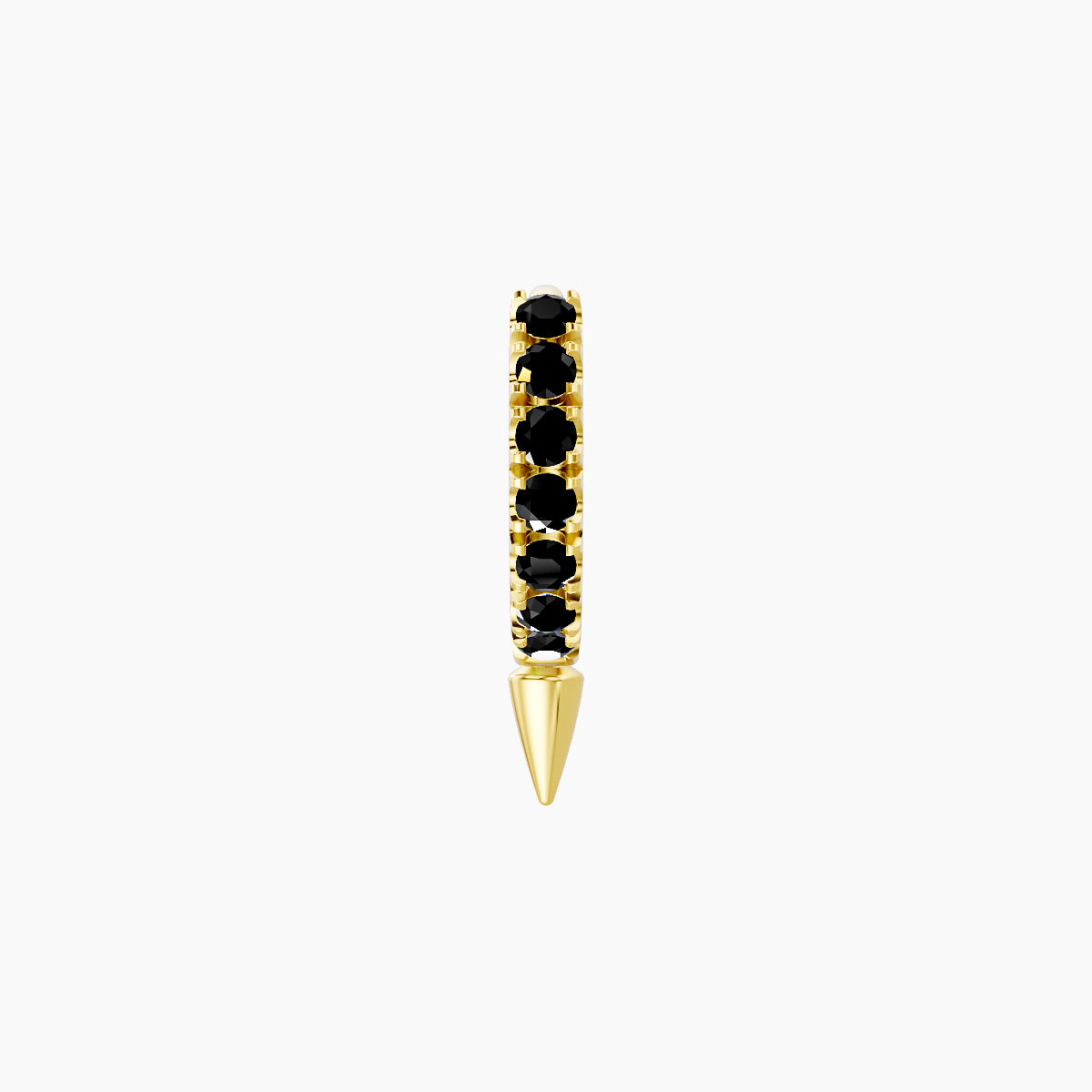 Xuan | 18k Yellow Gold 5 mm Spike Black Diamond Hoop Piercing
