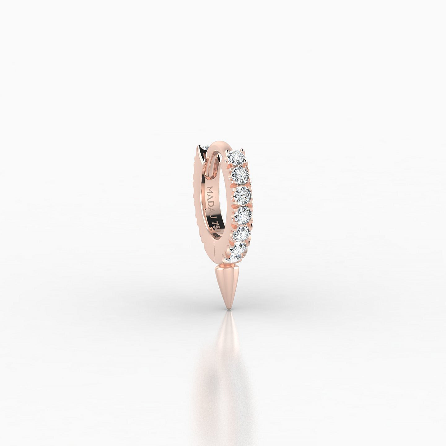 Xuan | 18k Rose Gold 5 mm Spike Diamond Hoop Piercing