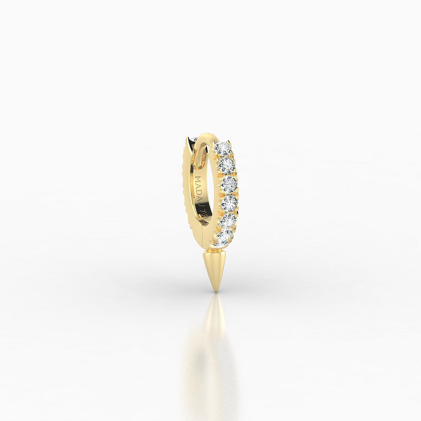 Xuan | 18k Yellow Gold 5 mm Spike Diamond Hoop Piercing