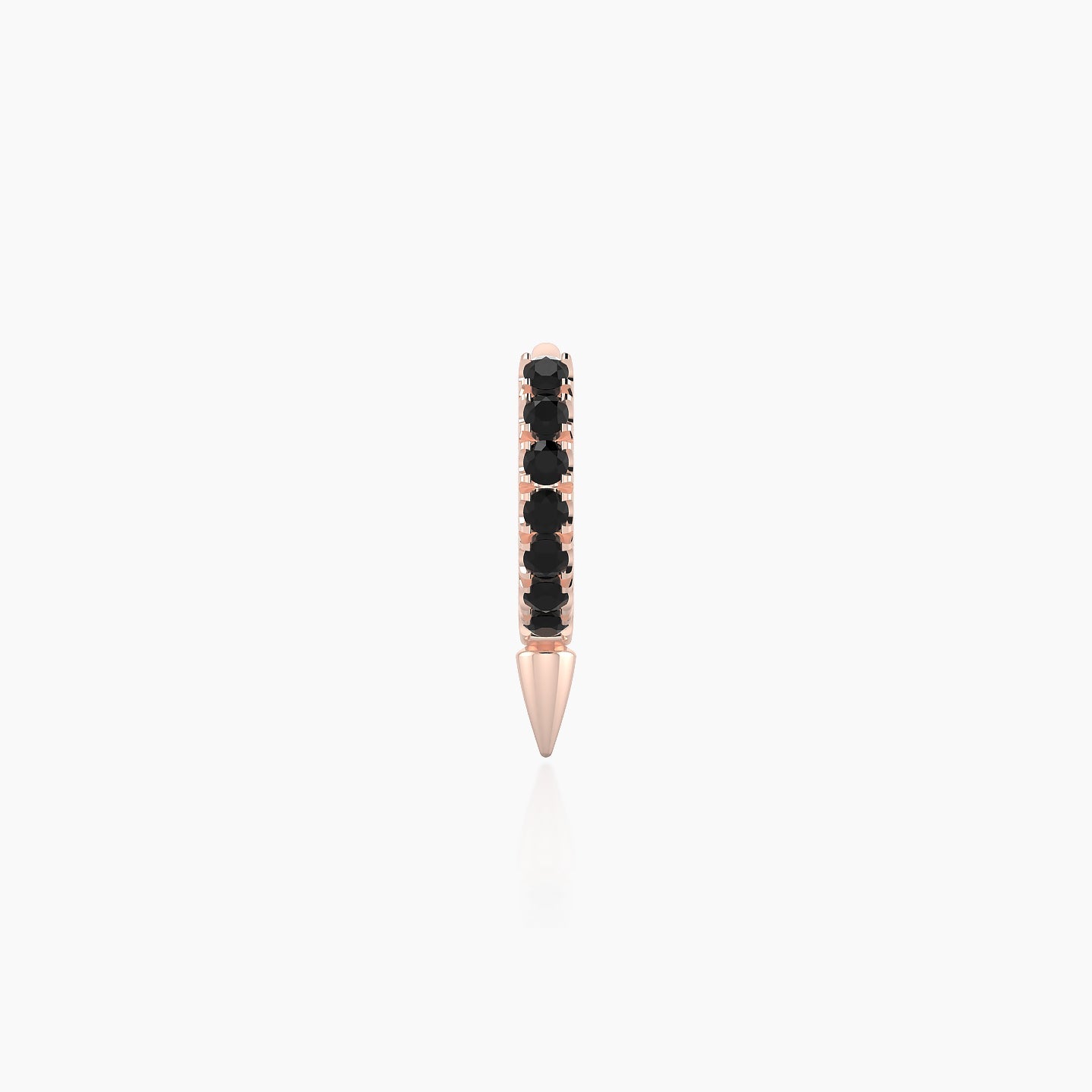 Xuan | 18k Rose Gold 5 mm Spike Black Diamond Hoop Piercing