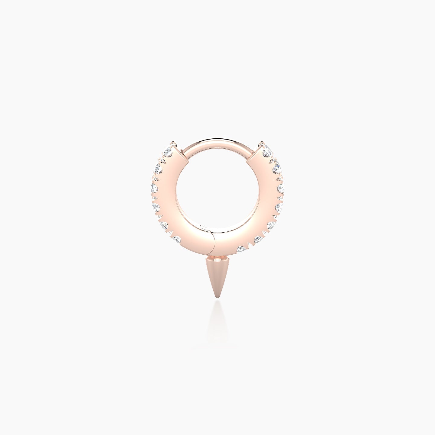 Xuan | 18k Rose Gold 5 mm Spike Diamond Hoop Piercing