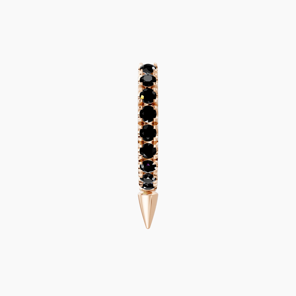 Xuan | 18k Rose Gold 6.5 mm Spike Black Diamond Hoop Piercing